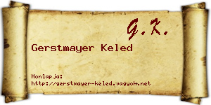 Gerstmayer Keled névjegykártya